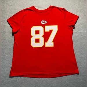 Nike Kansas City Chiefs Travis Kelce #87 Women’s Red T-Shirt XL NFL